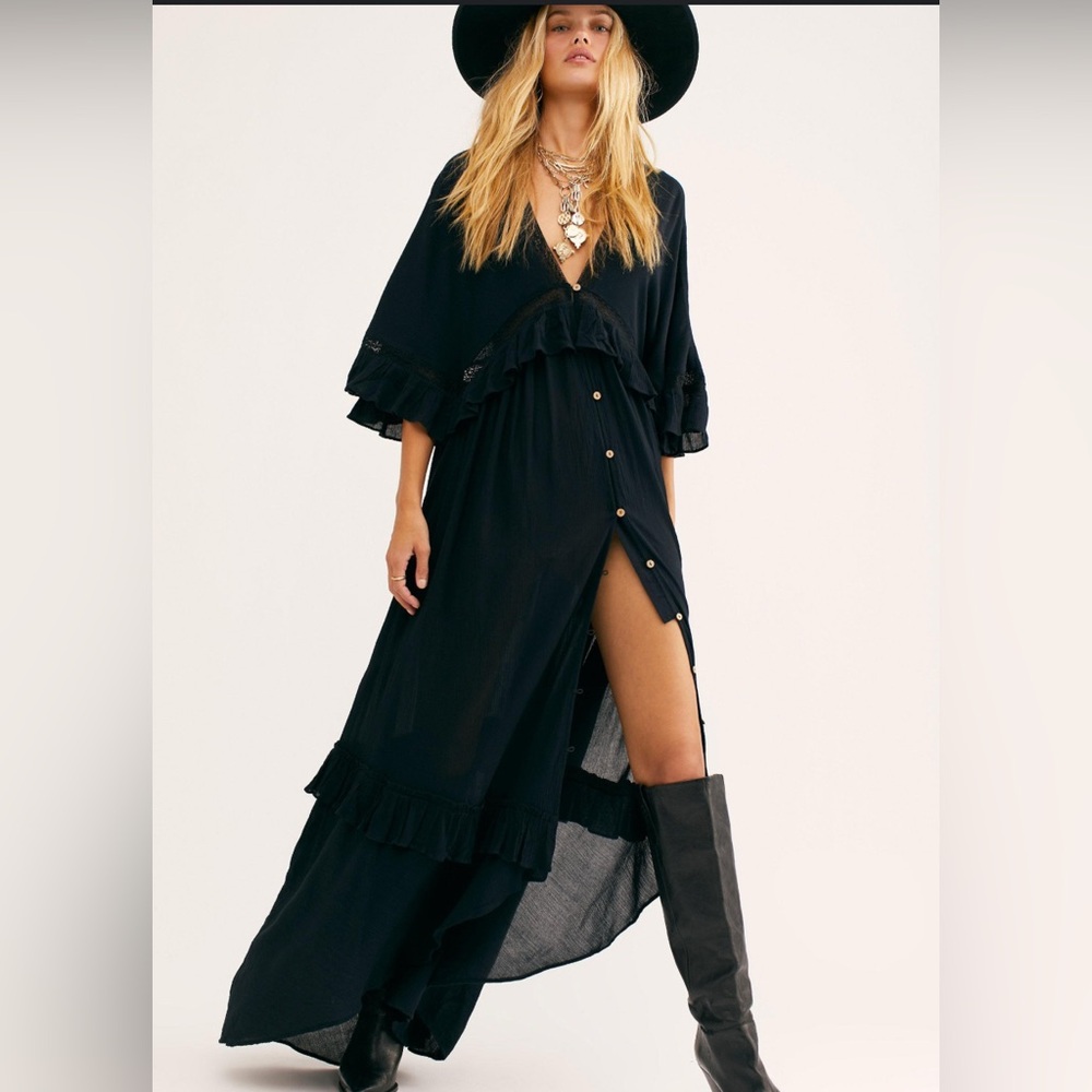 Free People Black High Low Dress